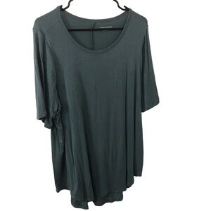 3/$15 Lane Bryant dark green scoop neck short sleeve blouse size 14/16